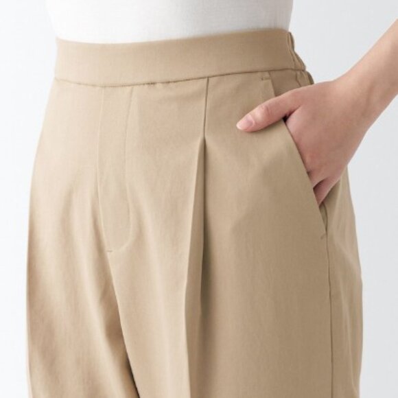 MUJI - High Waisted Pleated Trousers Lilac - Cropped Ankle Pants - Size M - Picture 10 of 16